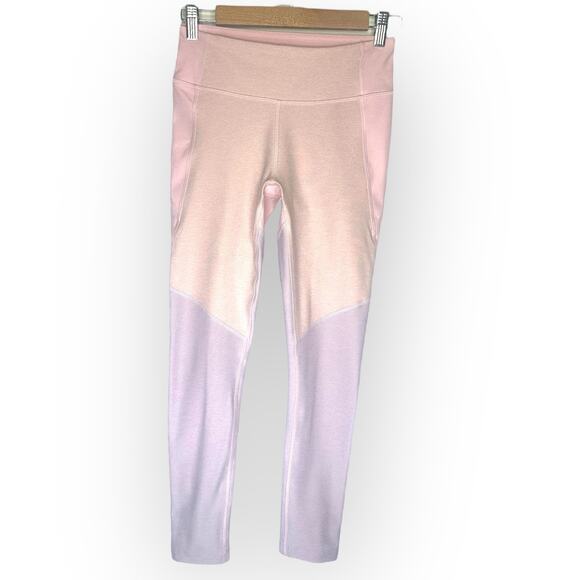 Outdoor Voices 7/8 Tri-Tone Warmup Leggings Textured Compression S Pink Lavender - Picture 8 of 8